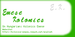 emese kolonics business card
